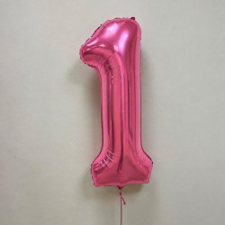 Шар-цифра розовый с гелием